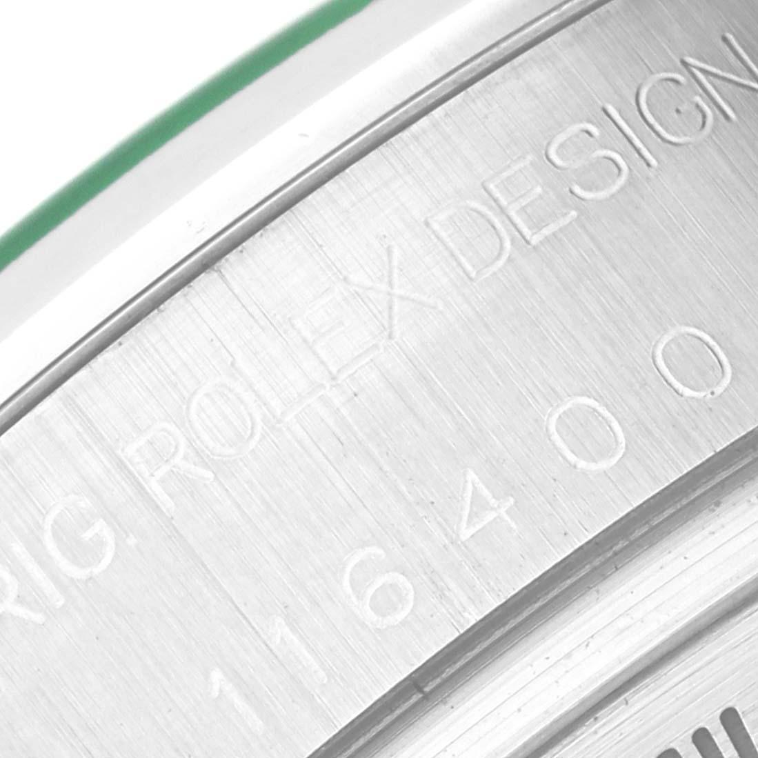 Rolex Milgauss Black Dial Green Crystal Steel Mens Watch 116400 Box Card For Sale 2