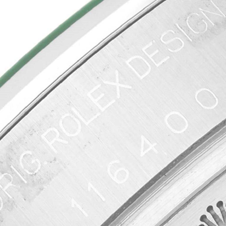 Rolex Milgauss Black Dial Green Crystal Steel Mens Watch 116400 Box Card 3