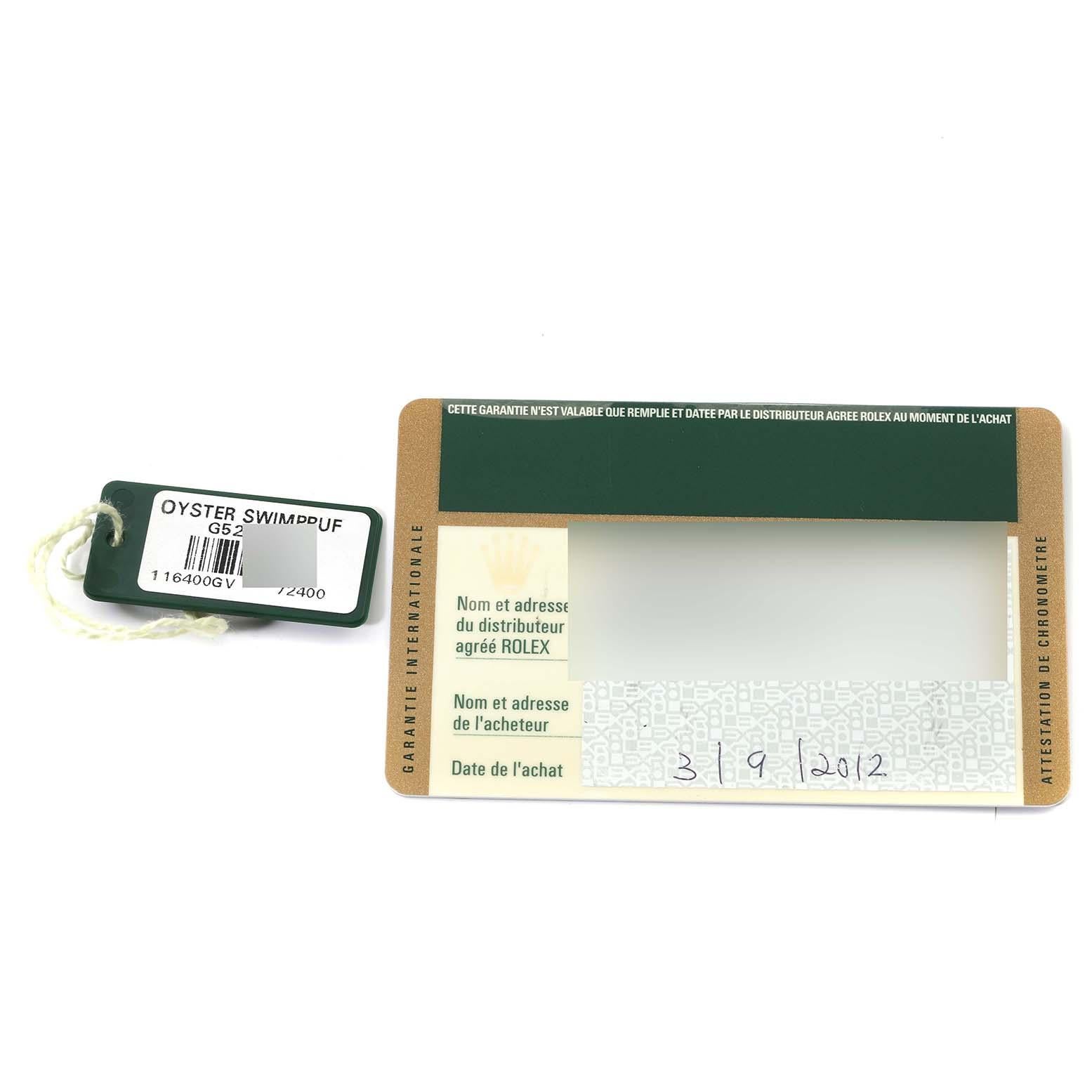 Rolex Milgauss Black Dial Green Crystal Steel Mens Watch 116400 Box Card For Sale 3