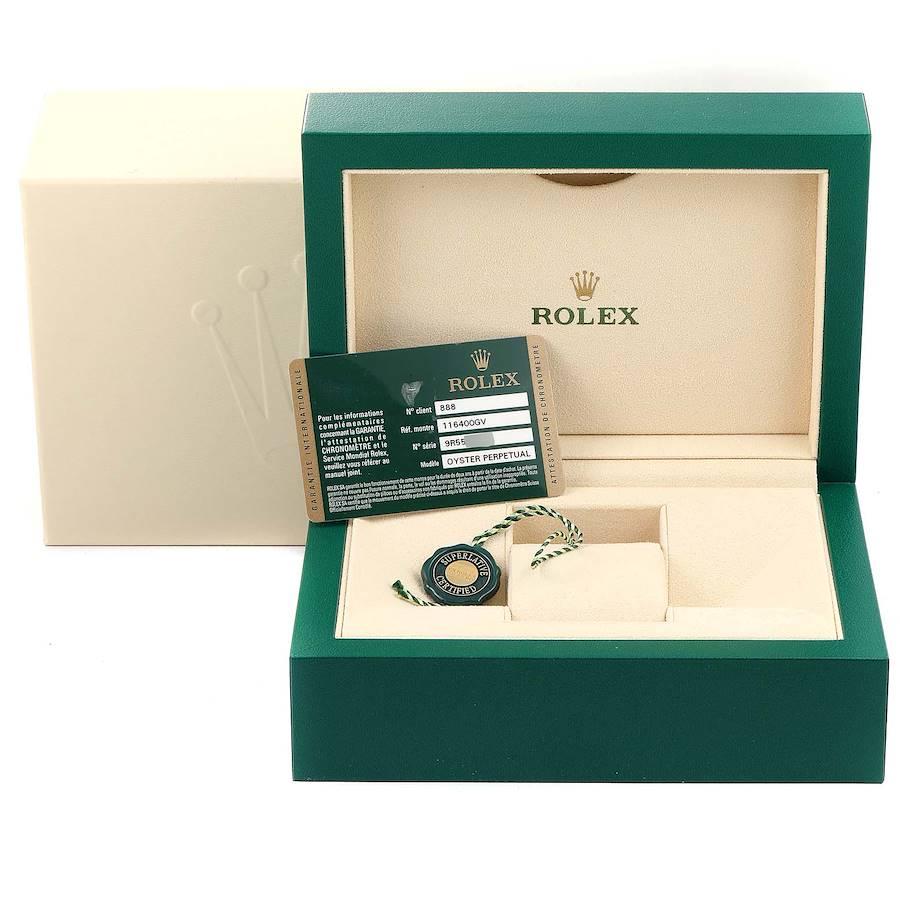 Rolex Milgauss Black Dial Green Crystal Steel Mens Watch 116400V Box Card For Sale 8