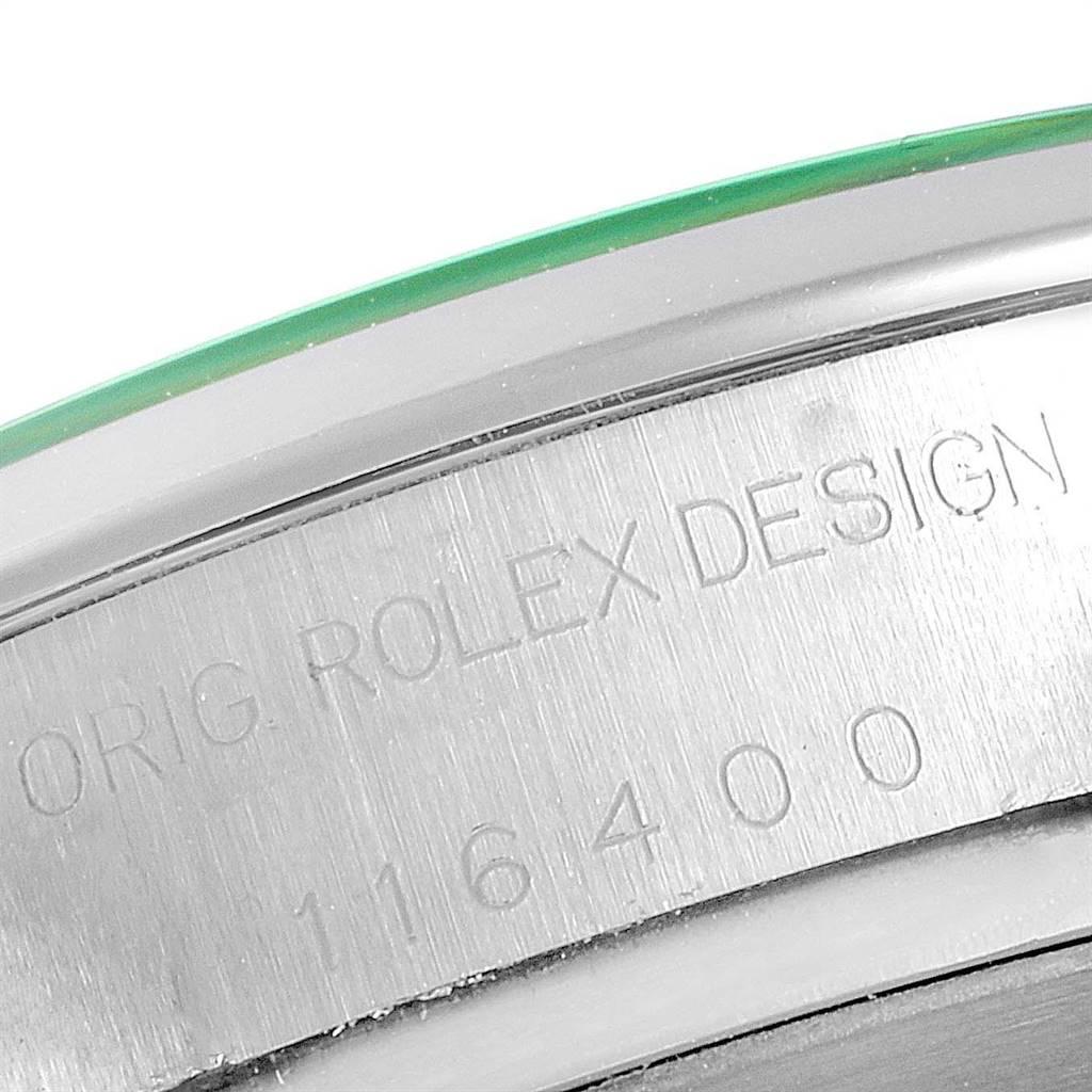 Rolex Milgauss Black Dial Green Domed Bezel Crystal Men's Watch 116400V For Sale 3