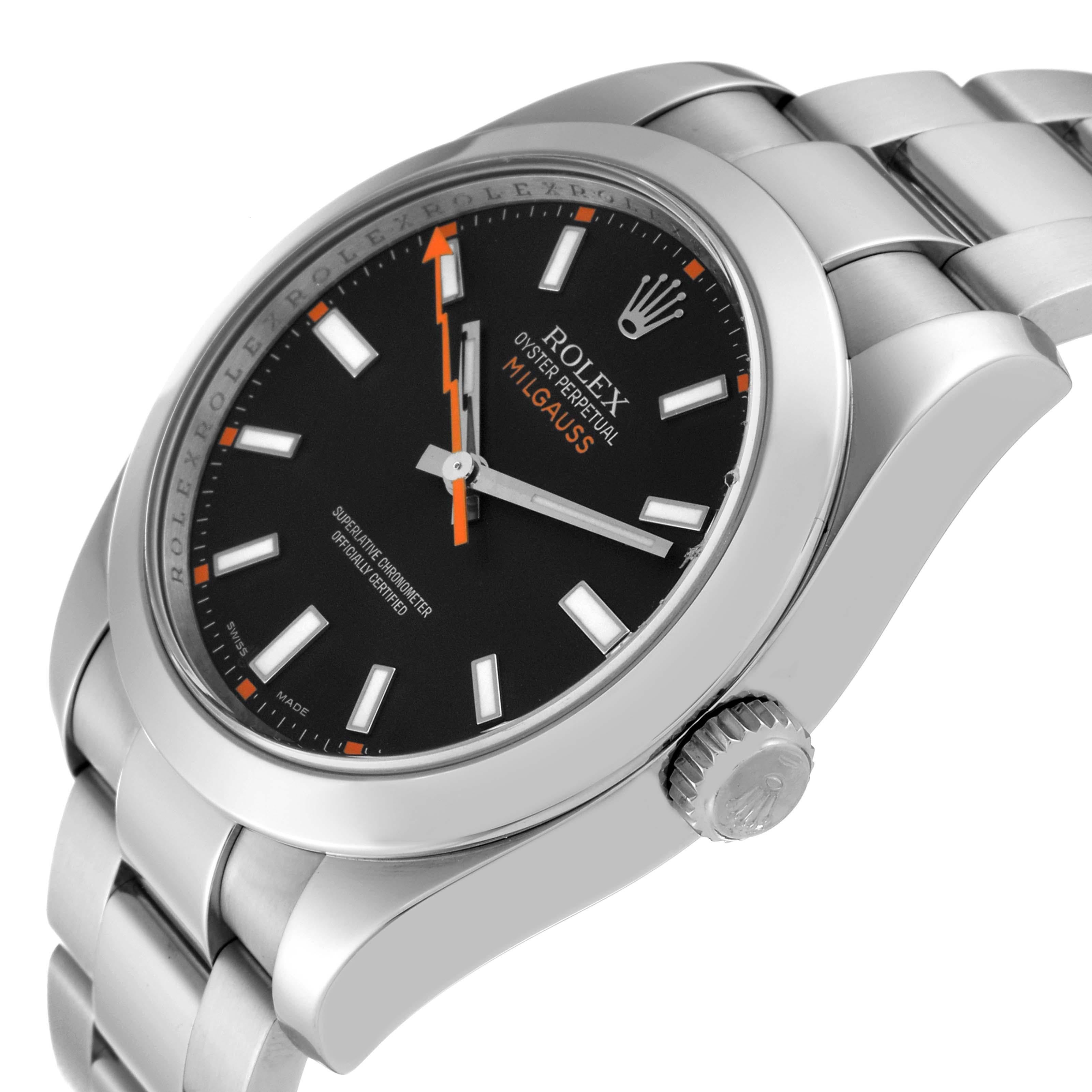 Men's Rolex Milgauss Black Dial Steel Mens Watch 116400 For Sale