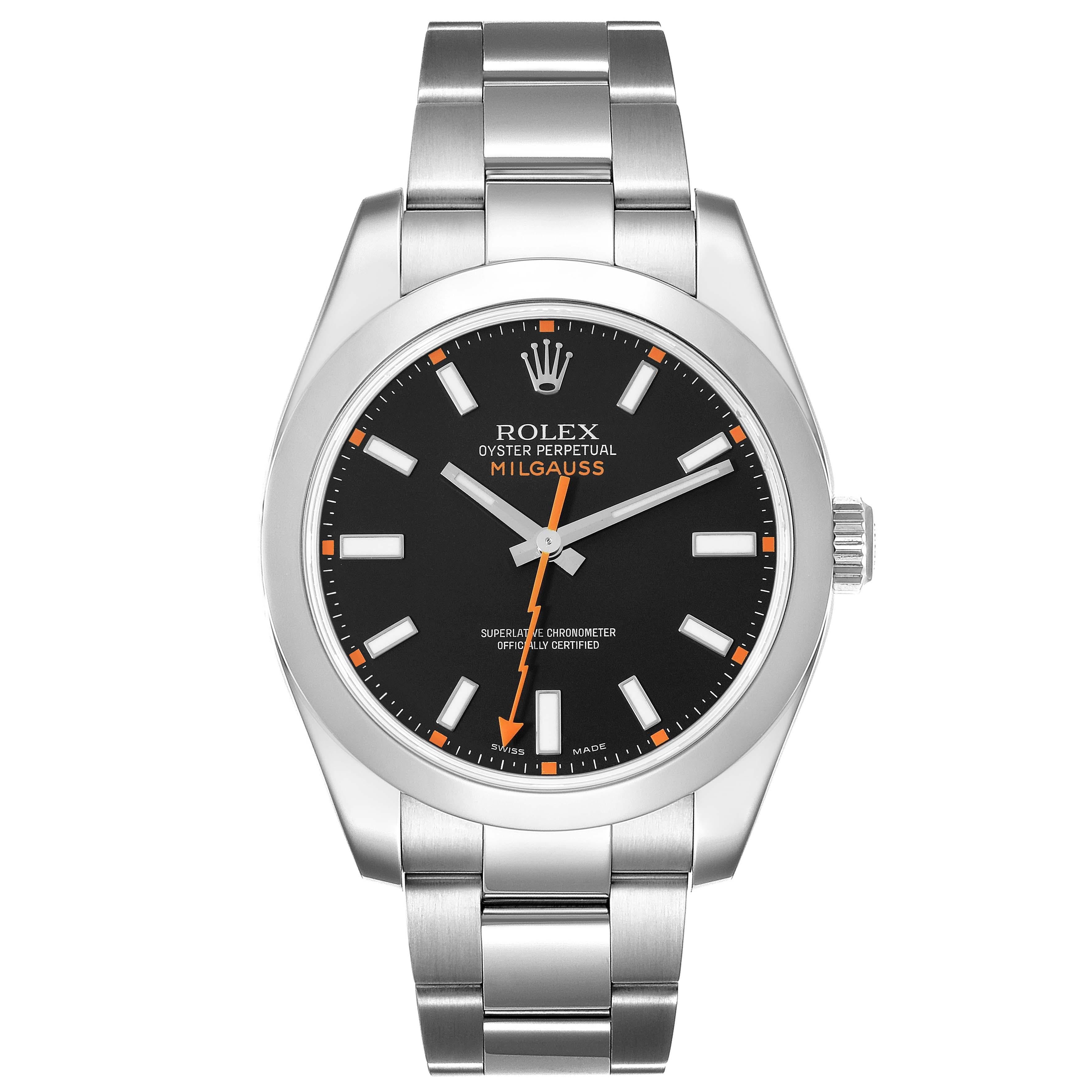 Rolex Milgauss Black Dial Steel Mens Watch 116400 For Sale 1