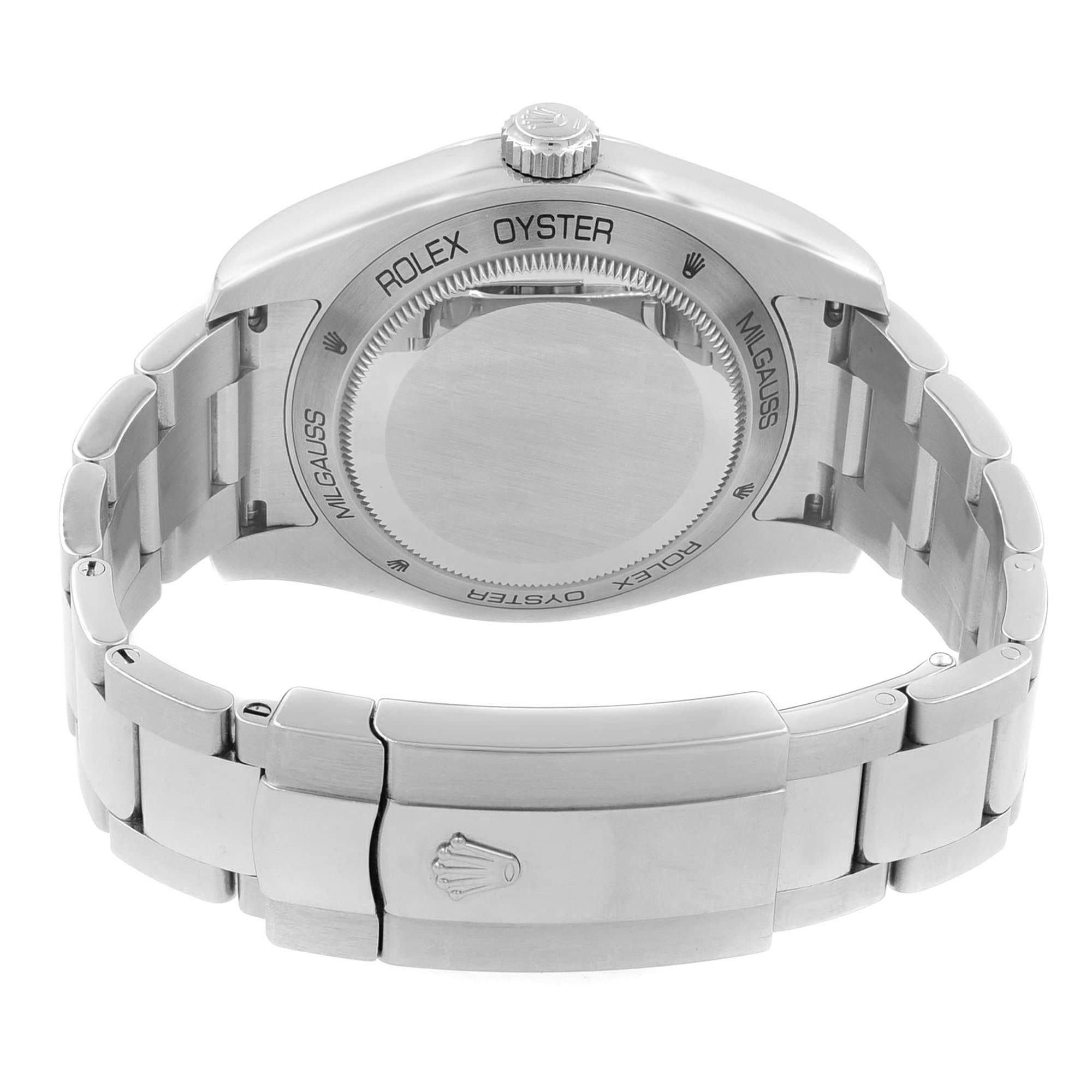 Rolex Milgauss Black Index Dial Orange Hand Automatic Steel Men's Watch 116400GV 1