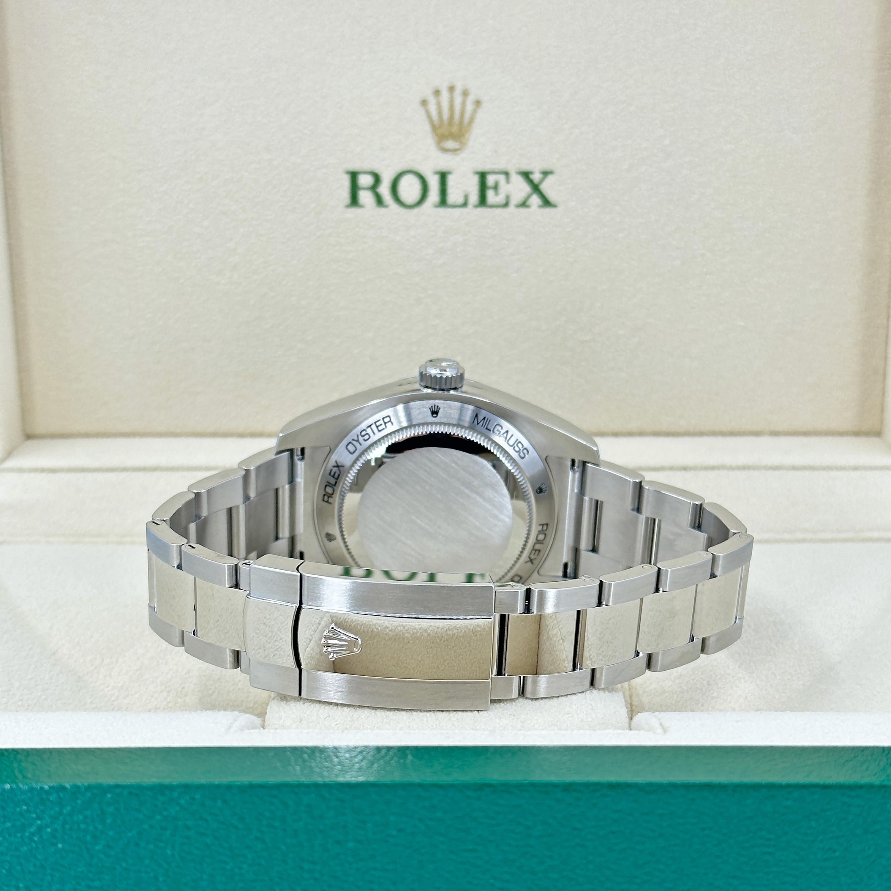 Rolex Milgauss Blue Dial 116400GV Stickered Unworn Watch Complete For Sale 3