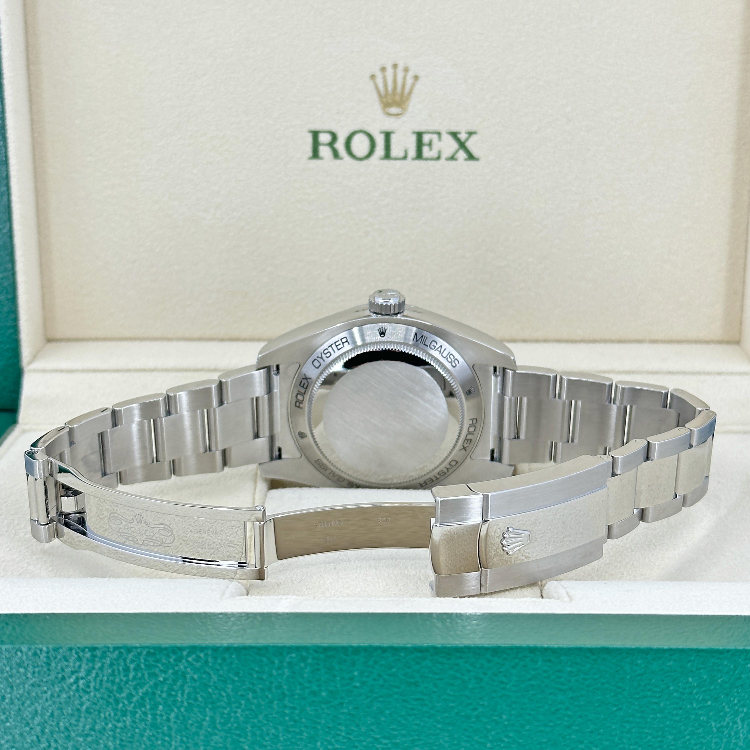 Rolex Milgauss Blue Dial 116400GV Stickered Unworn Watch Complete For Sale 4