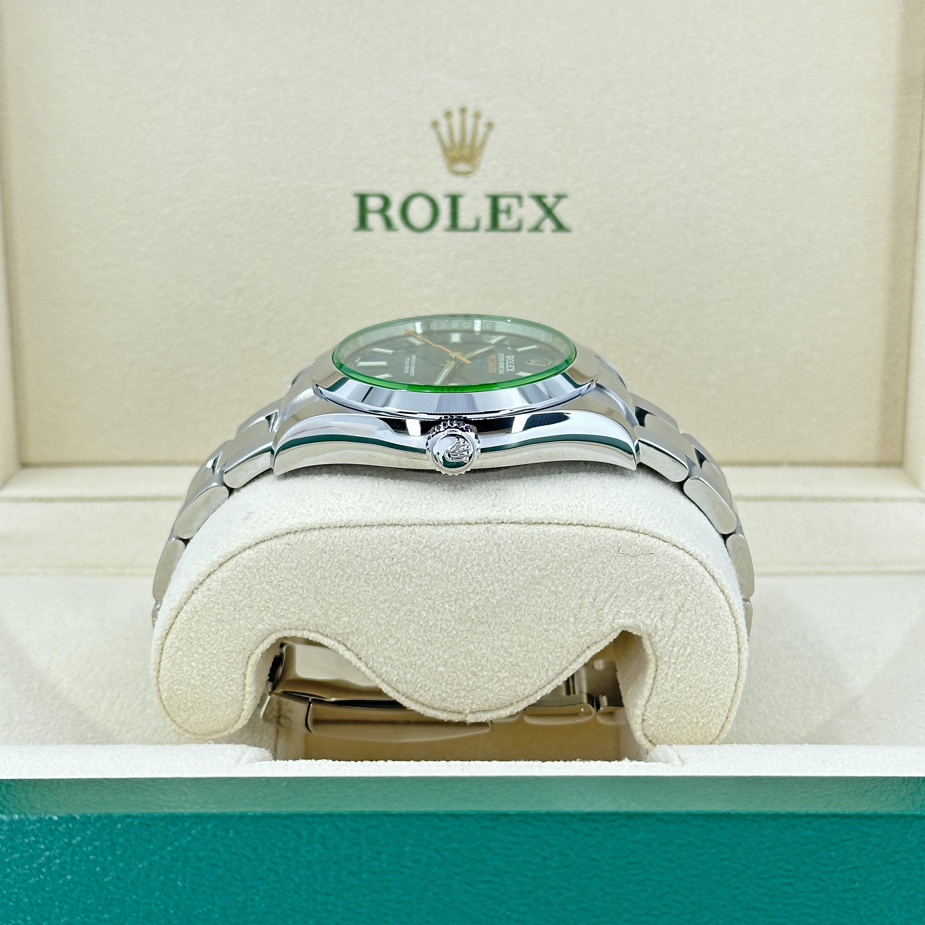 Men's Rolex Milgauss Blue Dial 116400GV Stickered Unworn Watch Complete For Sale