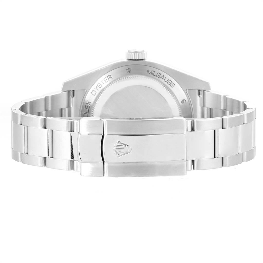 Rolex Milgauss Blue Dial Green Crystal Men's Watch 116400GV For Sale 7