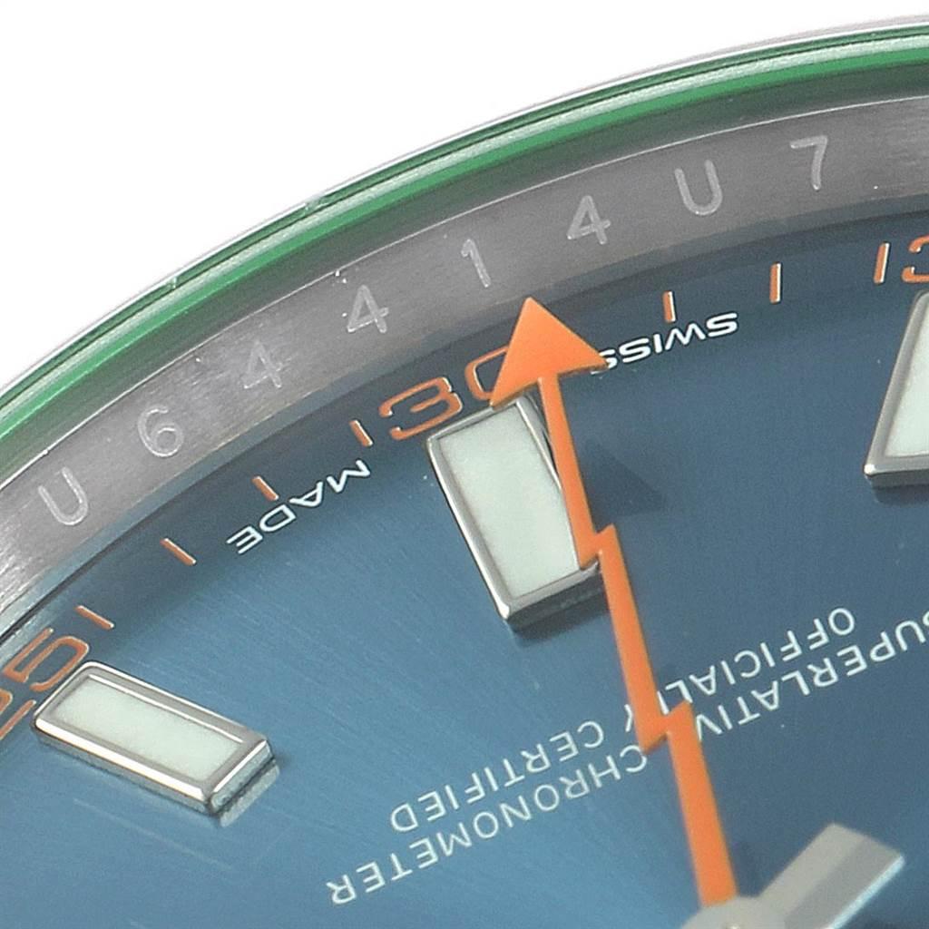 Rolex Milgauss Blue Dial Green Crystal Men's Watch 116400GV For Sale 4
