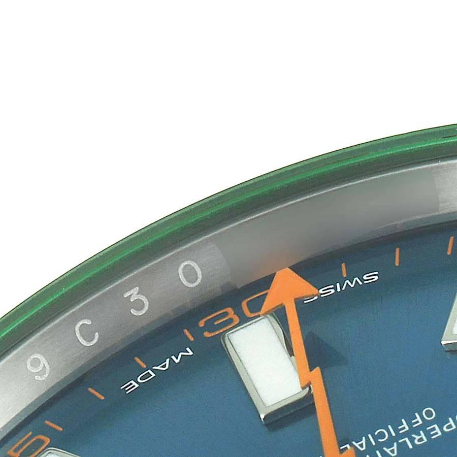 Rolex Milgauss Blue Dial Green Crystal Steel Mens Watch 116400GV Box Card 2