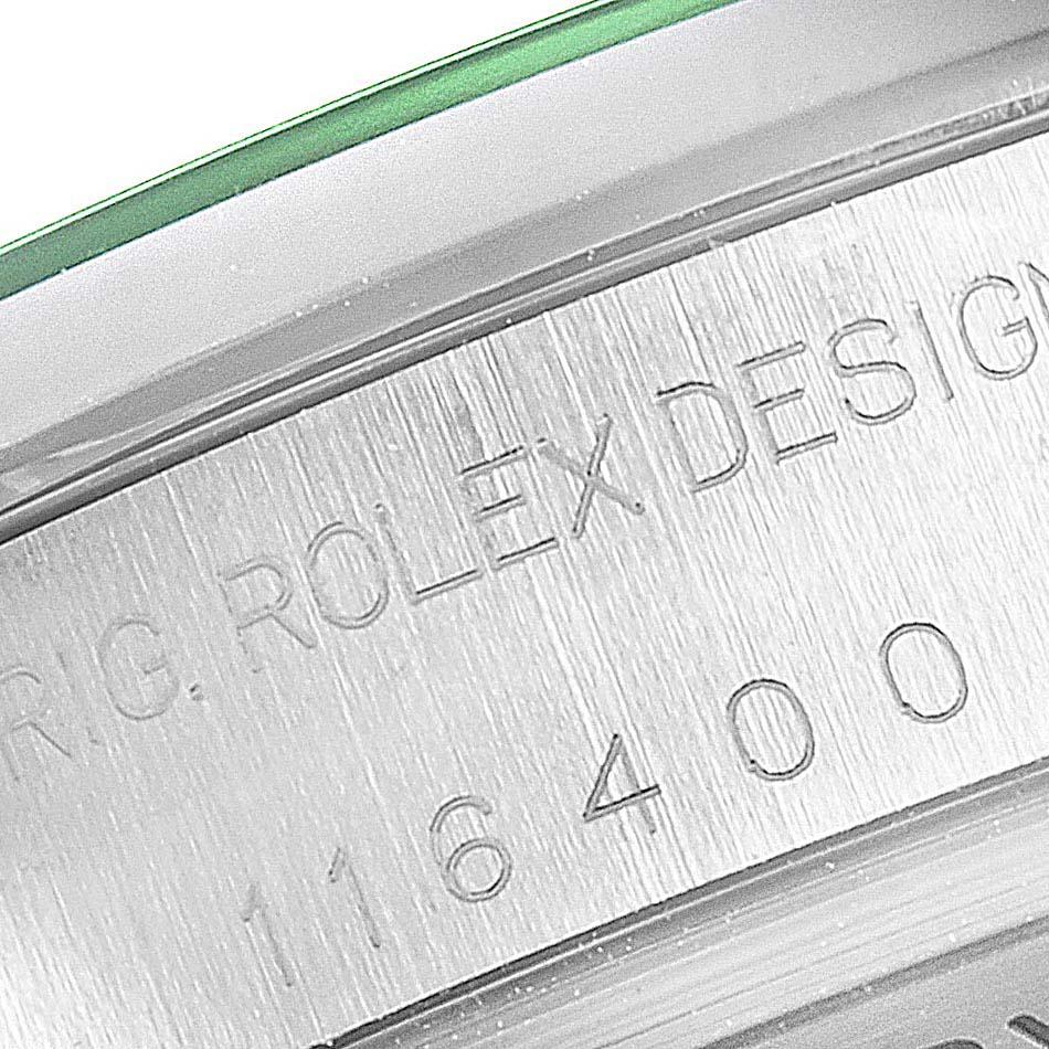 Rolex Milgauss Blue Dial Green Crystal Steel Men’s Watch 116400V For Sale 4