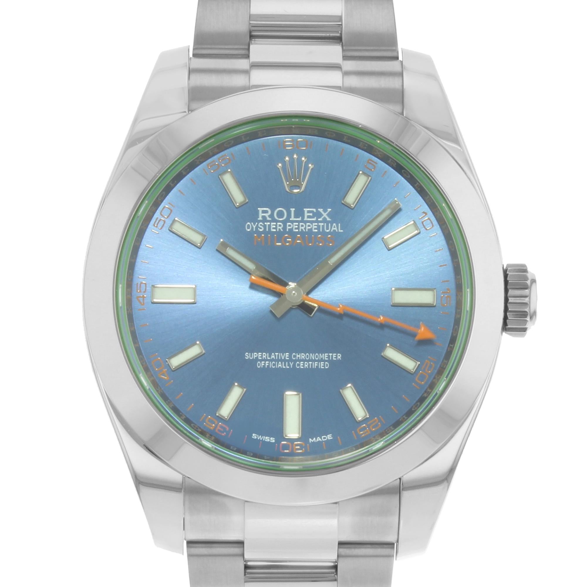 Display model. Excellent condition. 2021 card.

Brand: Rolex  Type: Wristwatch  Department: Men  Model Number: 116400GV  Country/Region of Manufacture: Switzerland  Style: Luxury  Model: Rolex Milgauss 116400GV  Vintage: No  Movement: Mechanical