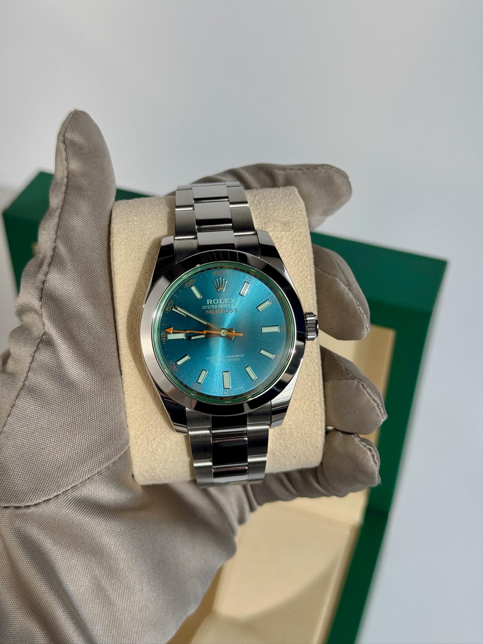 Rolex Milgauss Stainless Steel 40 mm Z-blue Dial Oyster Style: 116400GV 2022 For Sale 2