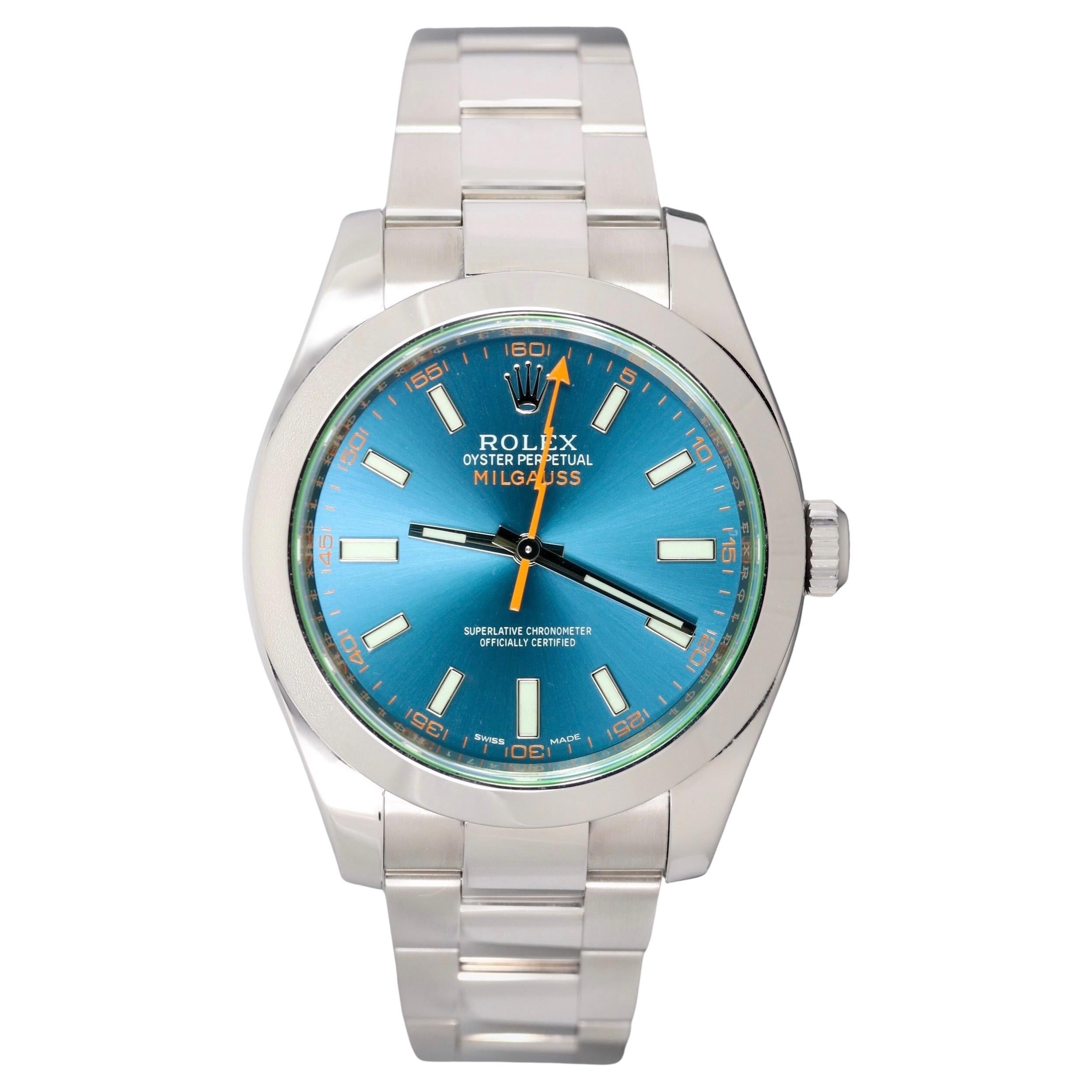 Rolex Milgauss Stainless Steel 40 mm Z-blue Dial Oyster Style: 116400GV 2022