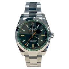 Rolex Milgauss Stainless Steel 40mm Black Dial Green Crystal 116400GV Box/Papers