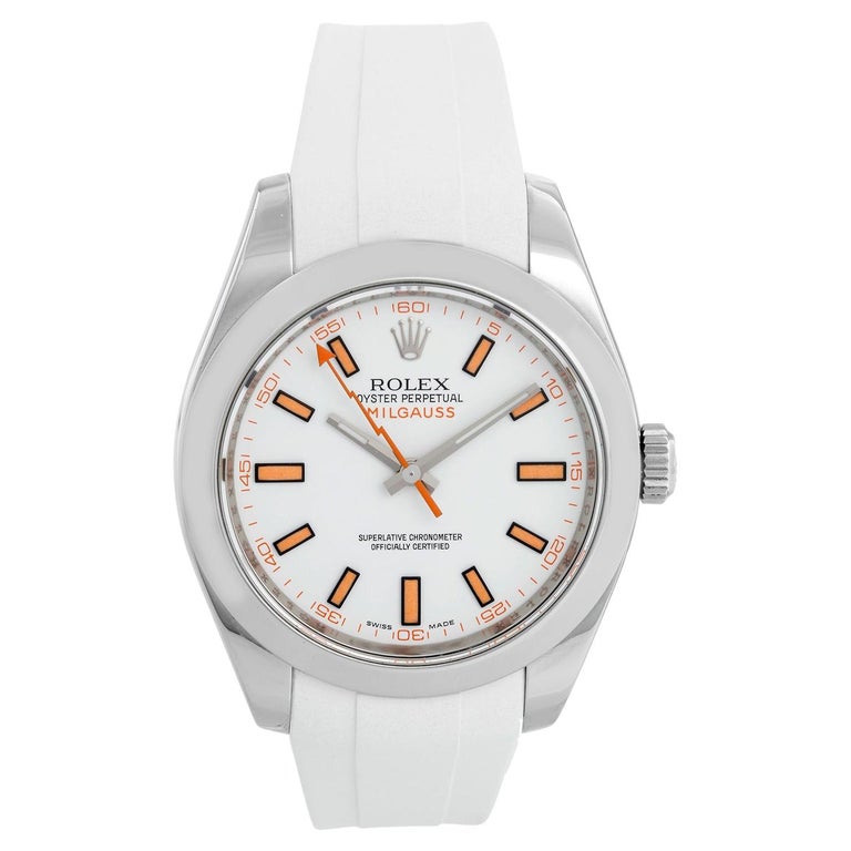 Rolex Milgauss Stainless Steel Men's Watch White Dial 116400 at | rolex milgauss white dial, 140, rolex milgauss bezel
