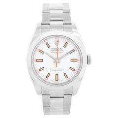 Reloj Rolex Milgauss de acero inoxidable para hombre Esfera blanca 116400