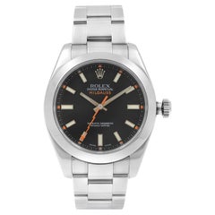 Rolex Milgauss Steel Black Dial Orange Hand Automatic Men's Watch 116400 BKO