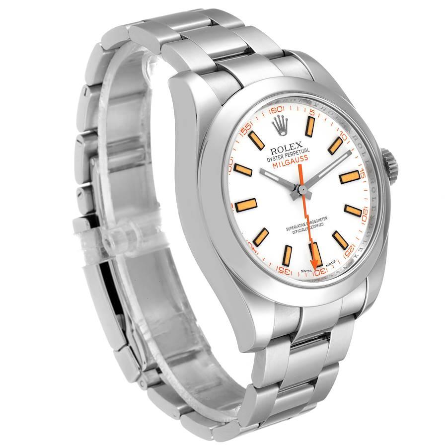 rolex milgauss white dial men's watch 116400