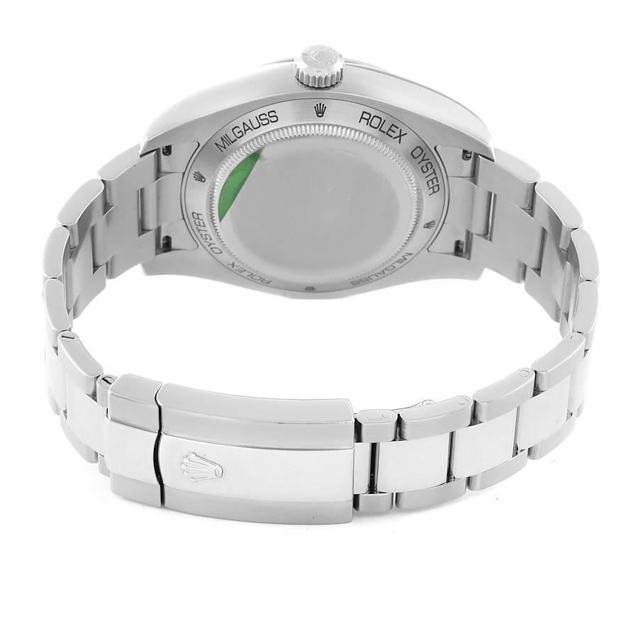 Rolex Milgauss Weißes Zifferblatt Edelstahl-Herrenuhr 116400V Box Card 4