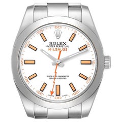 Rolex Milgauss White Dial Stainless Steel Mens Watch 116400V Box Card
