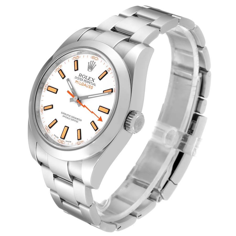 Men's Rolex Milgauss White Dial Stainless Steel Mens Watch 116400V