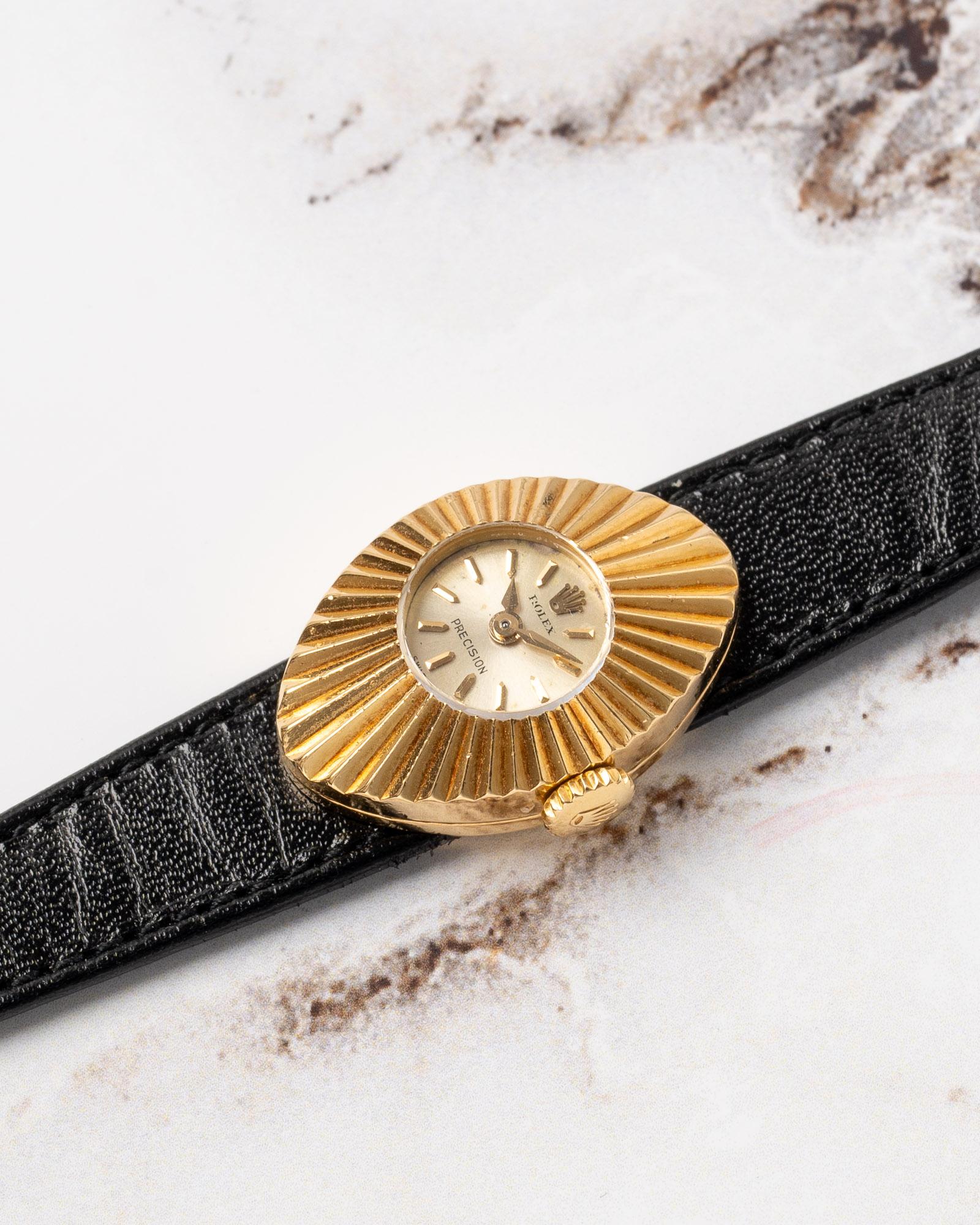 Rolex Mini Chameleon 2000 Präzision 18k YG Riffelgehäuse 1966 im Zustand „Gut“ im Angebot in SYDNEY, AU