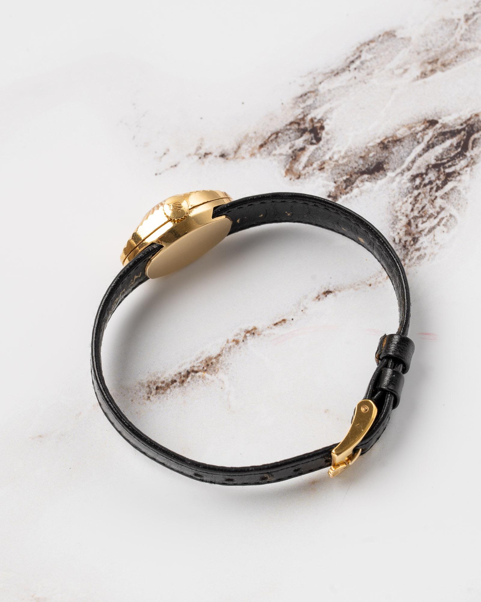 Rolex Mini Chameleon 2000 Präzision 18k YG Riffelgehäuse 1966 im Angebot 2