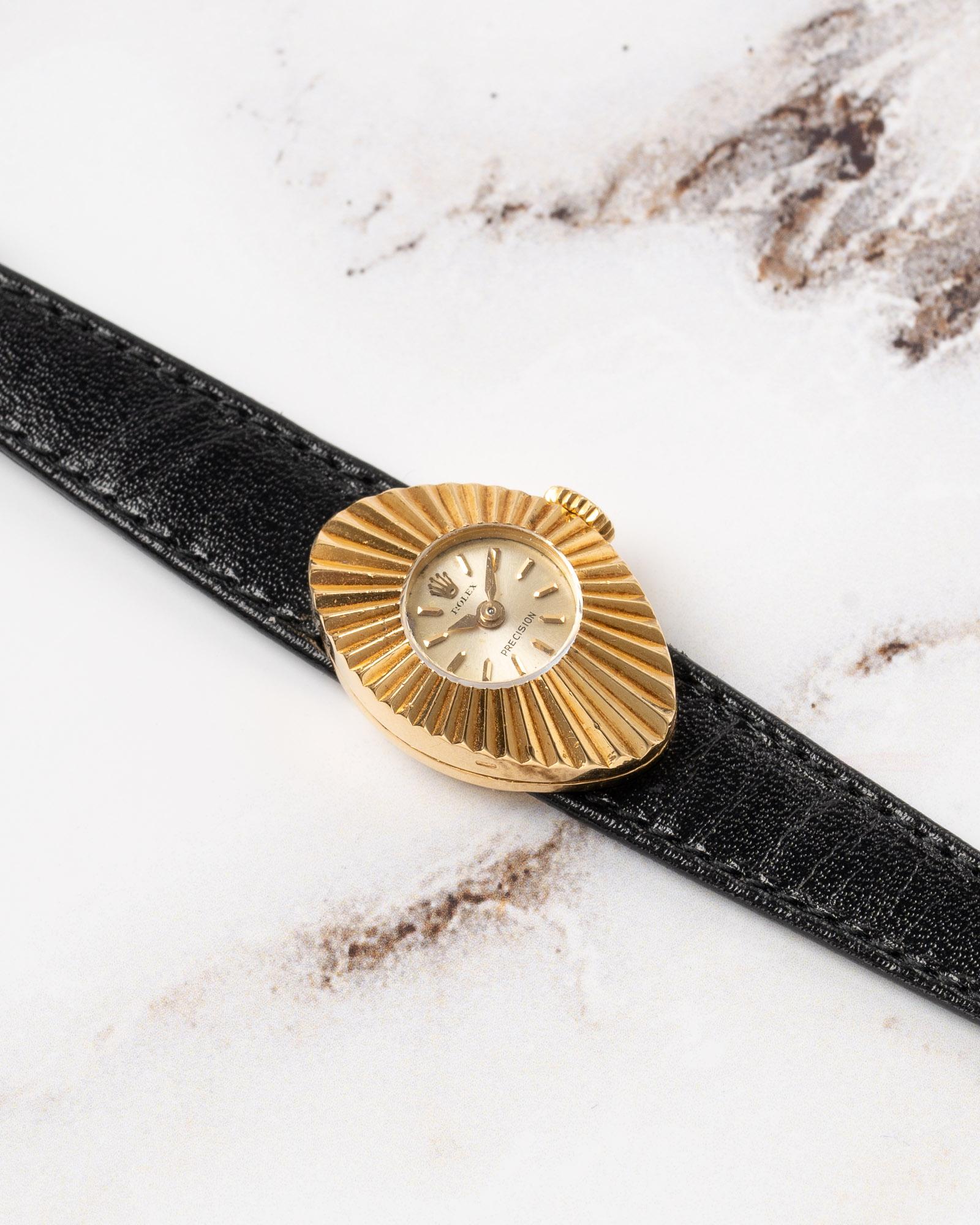 Rolex Mini Chameleon 2000 Präzision 18k YG Riffelgehäuse 1966 Damen im Angebot