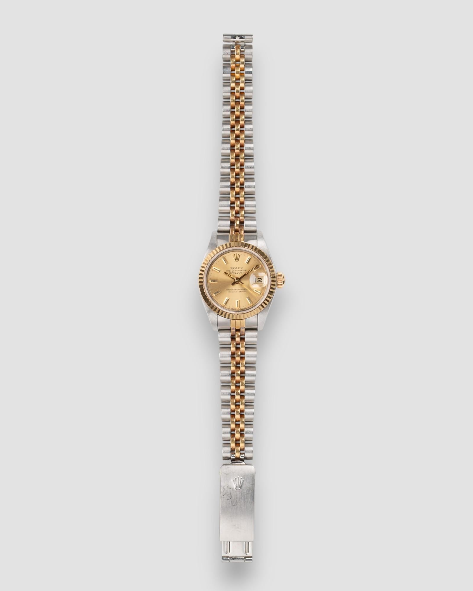 Rolex Mini Datejust 26mm 69173 Champagne Dial TT YG/SS 1987 en vente 8