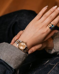 Rolex Mini Datejust 26mm 69173 Champagne Dial TT YG/SS 1987