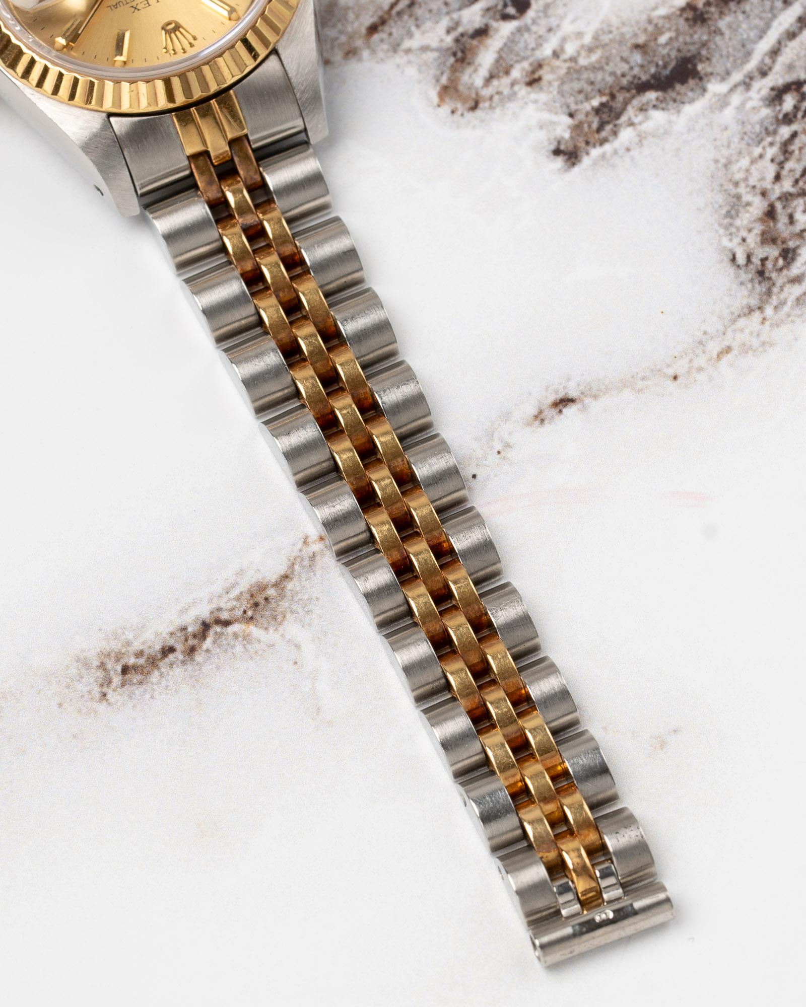 Rolex Mini Datejust 26mm 69173 Champagne Dial TT YG/SS 1987 en vente 3