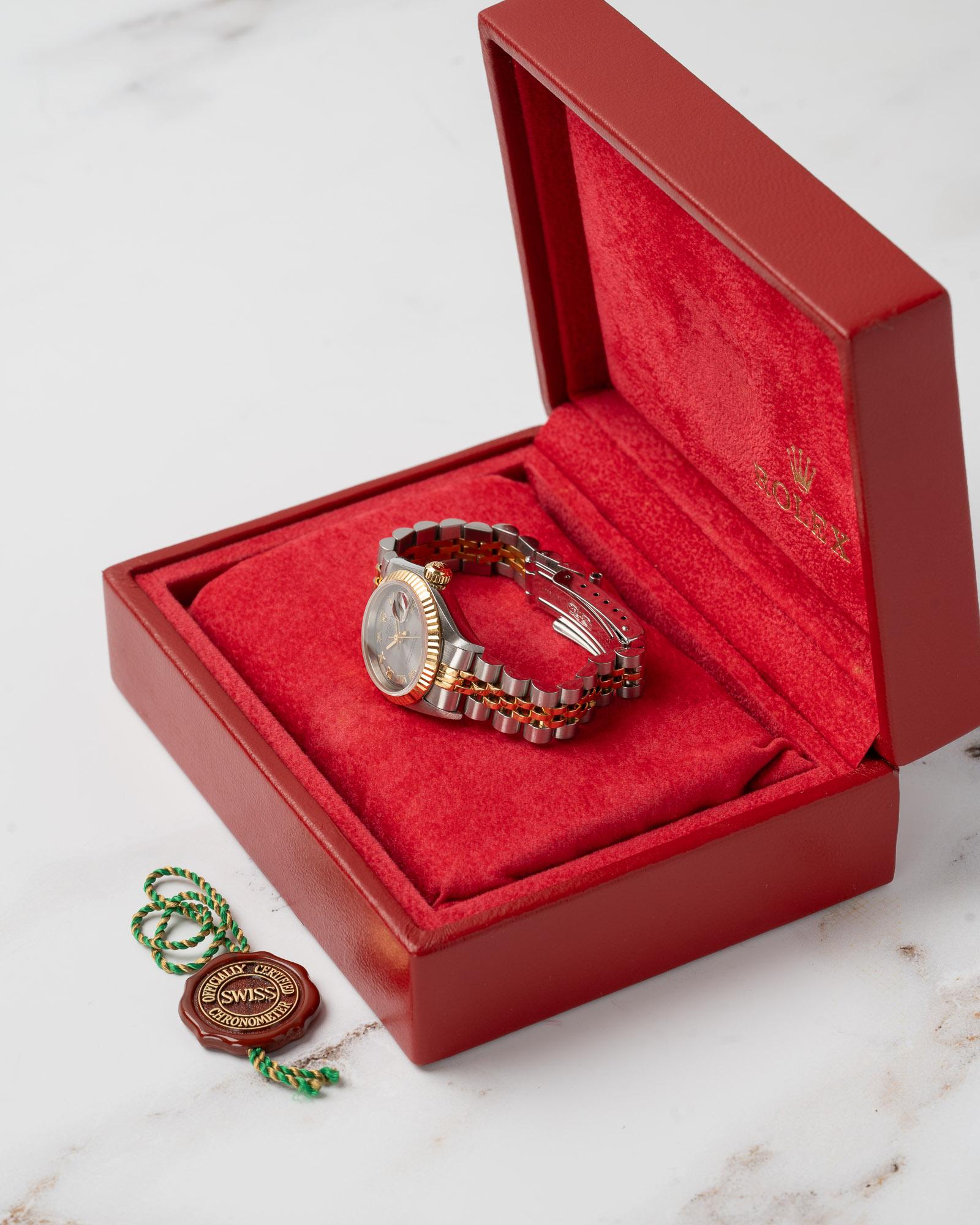 Rolex Mini Datejust 26mm 69173 Grigio Quadrante Romano TT YG/SS 1996 In condizioni buone in vendita a SYDNEY, AU