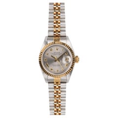 Rolex Mini Datejust 26mm 69173 Gray Roman Dial TT YG/SS 1996