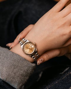 Rolex Mini Datejust 26mm 69173G Champagne Diamond Dial TT YG/SS 1991