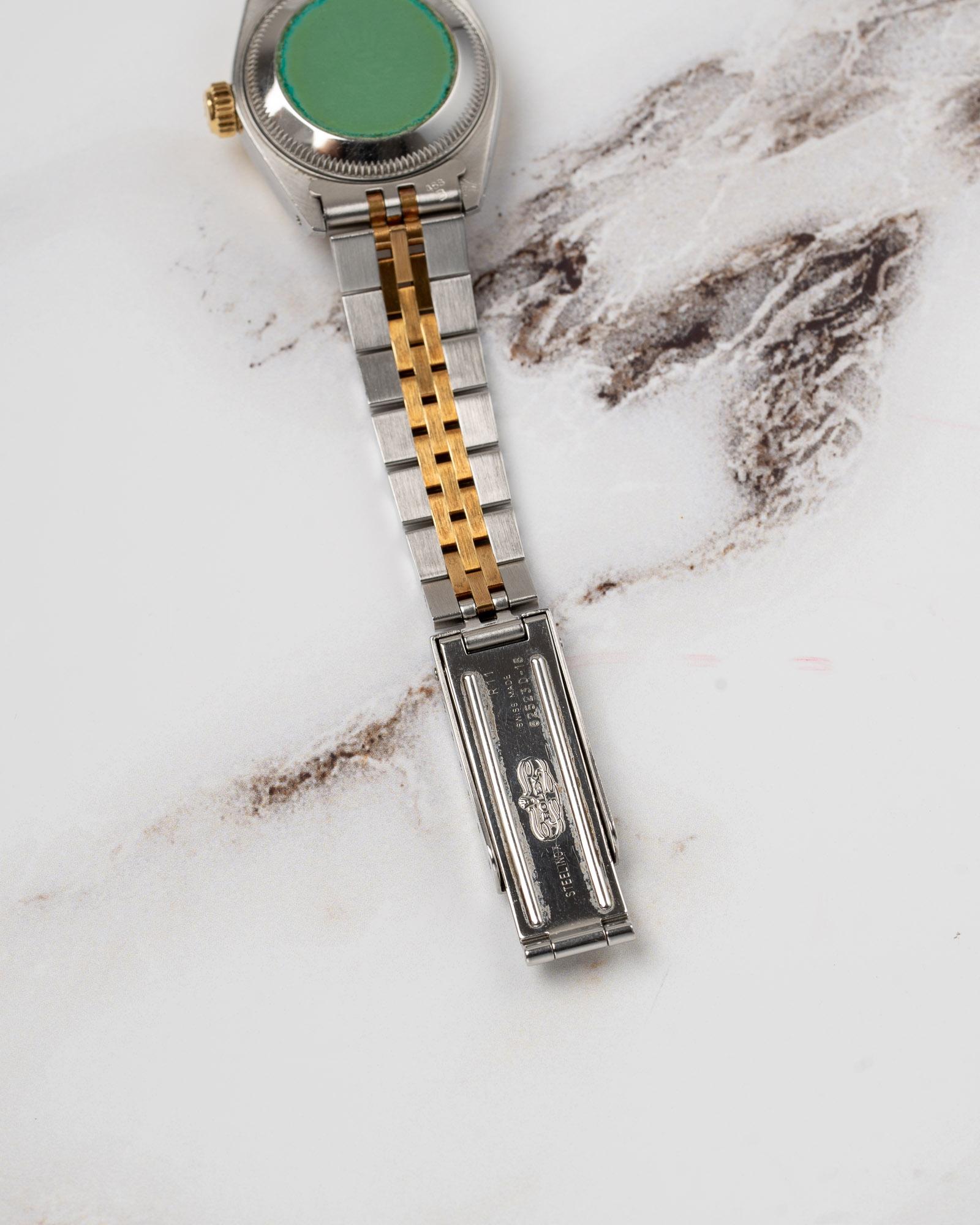 Women's Rolex Mini Datejust 26mm 69173G Champagne Diamond Dial TT YG/SS 1991 For Sale