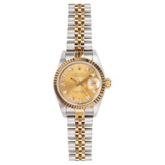 Rolex Mini Datejust 26mm 69173G Champagner Diamant-Zifferblatt TT YG/SS 1991