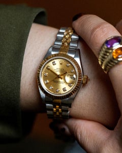 Rolex Mini Datejust 26mm 79173G Champagne Big Diamond Dial SS/YG Box and Papers