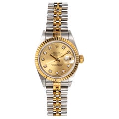 Rolex Mini Datejust 26mm 79173G Champagne Big Diamond Dial SS/YG Box and Papers