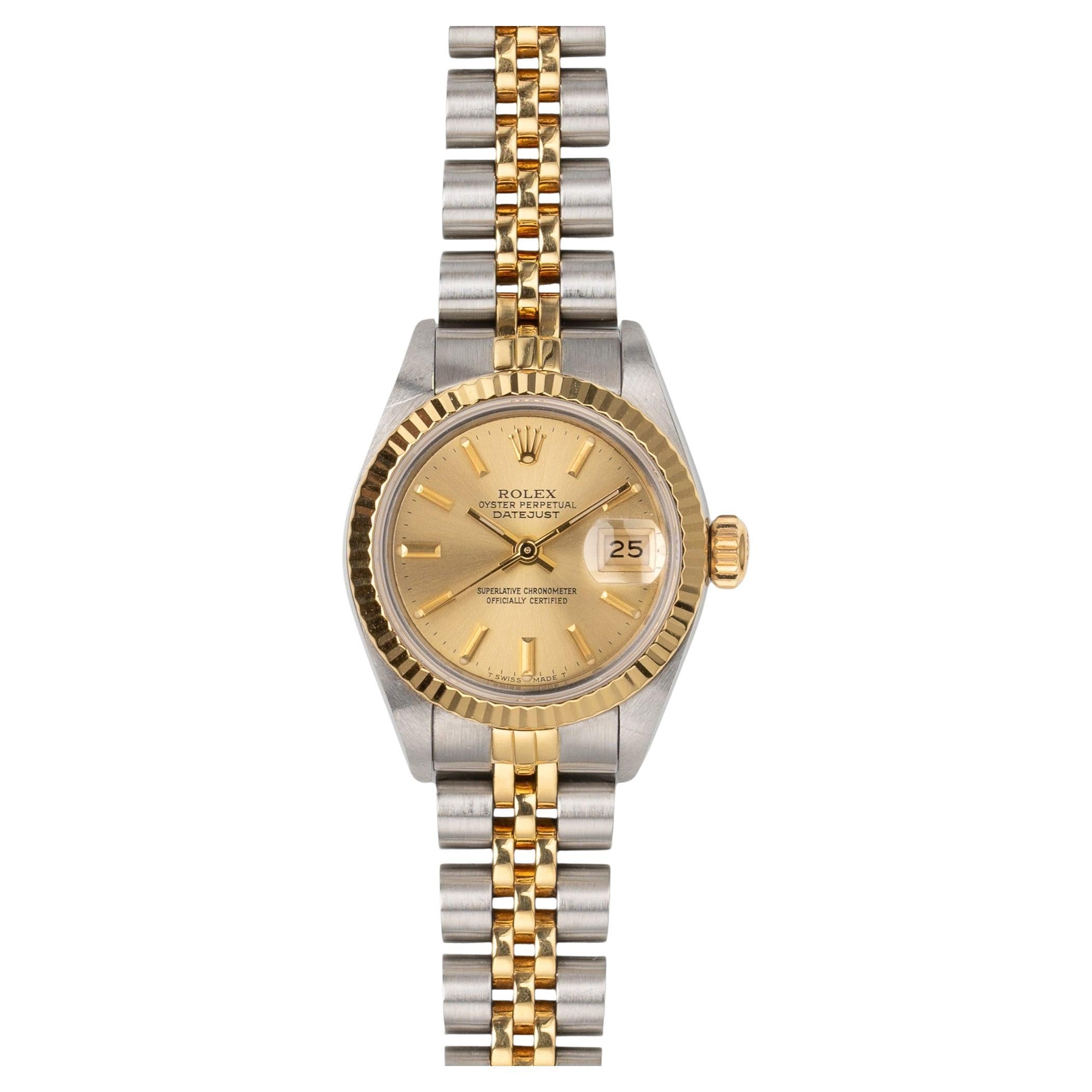 Rolex Mini Datejust 69173 Esfera Champán 9m Serie SS/YG 1986 en venta