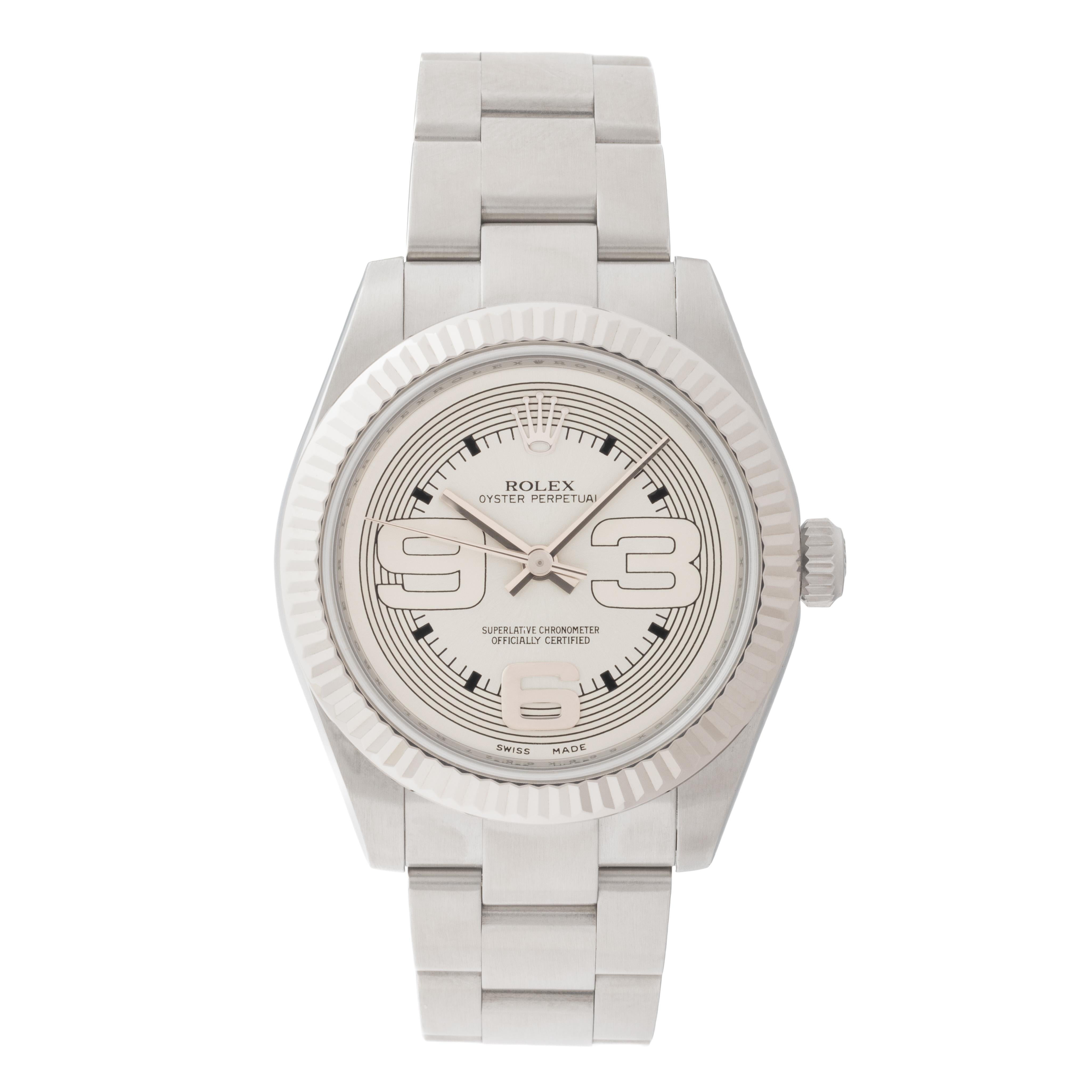 Modern Rolex Model 177210 Oyster Perpetual Stainless Steel and 18k White Gold 31mm