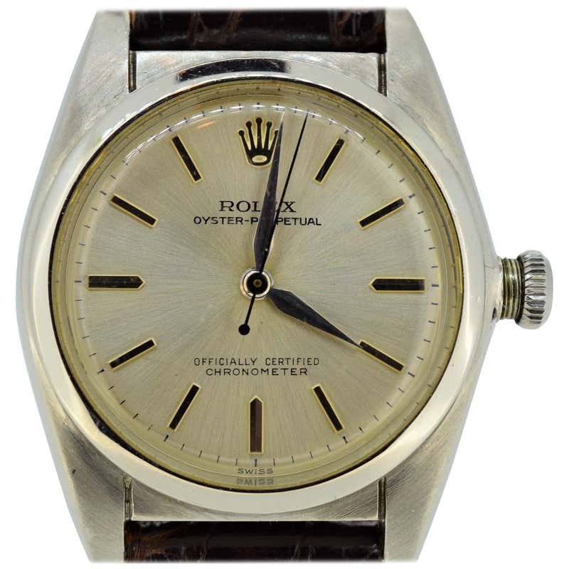 Rolex Model 5050 Perpetual Bubble Back Stainless Steel Men's Wristwatch ...