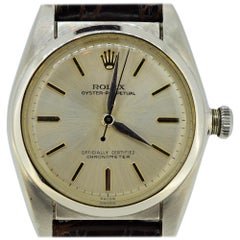 Vintage Rolex Model 5050 Perpetual Bubble Back Stainless Steel Men's Wristwatch