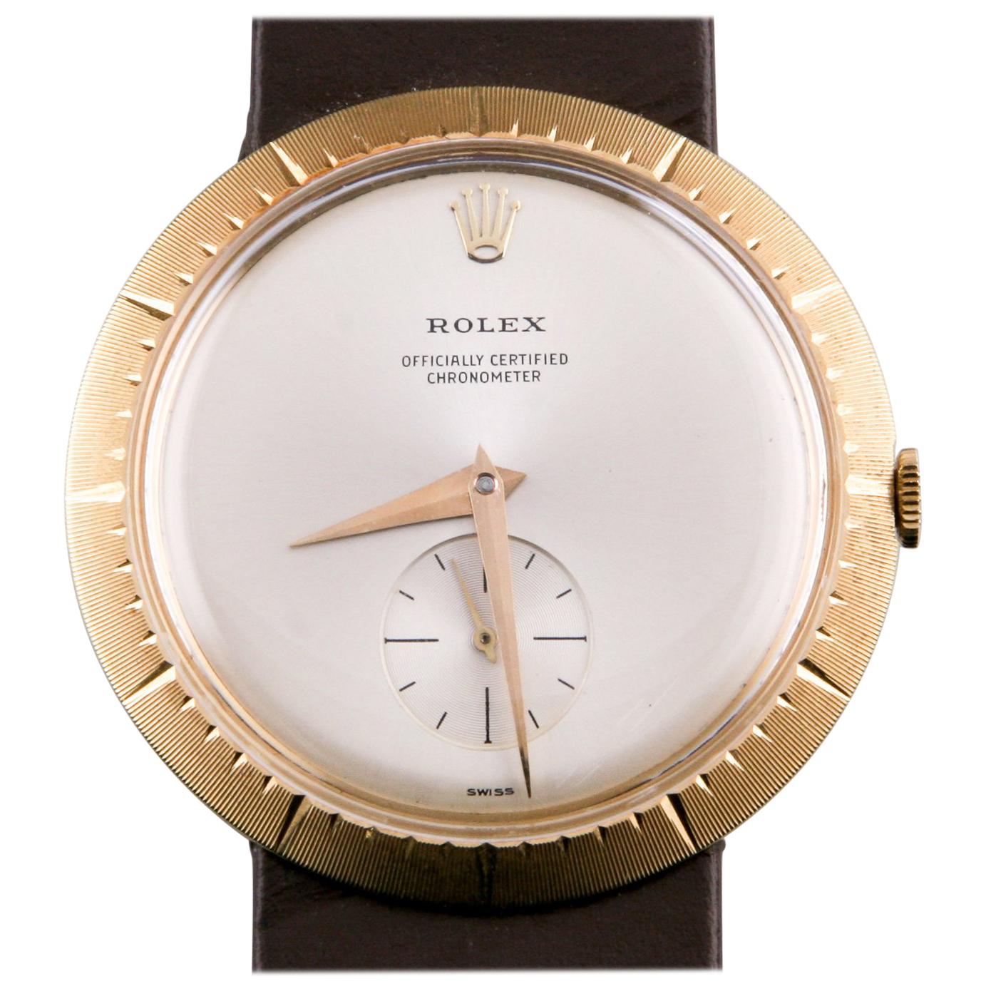 Rolex Modele de Depose 9522 18 Karat Gold Hand-Winding Watch with Box Papers