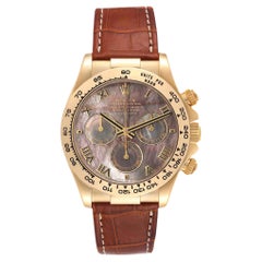 Used Rolex MOP 18K Yellow Gold Cosmograph Daytona 116518 Automatic Men's Wristwatch 4