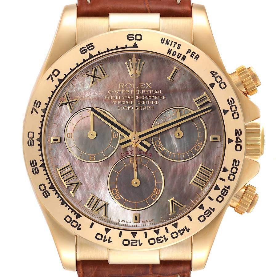 Contemporary Rolex MOP 18K Yellow Gold Cosmograph Daytona Automatic Men's Wristwatch 40 mm For Sale