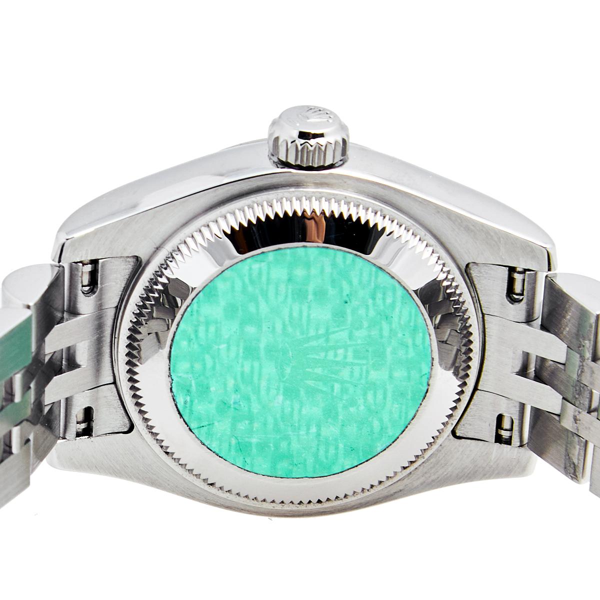 Contemporary Rolex MOP Diamonds 18K White Gold Stainless Datejust Women's Wristwatch 26 MM