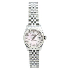 Rolex MOP Diamonds 18K White Gold Stainless Datejust Women's Wristwatch 26 MM
