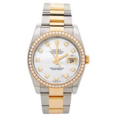 Rolex Mother of Pearl Diamond 18k Datejust 116243 Women's Wristwatch 36 mm