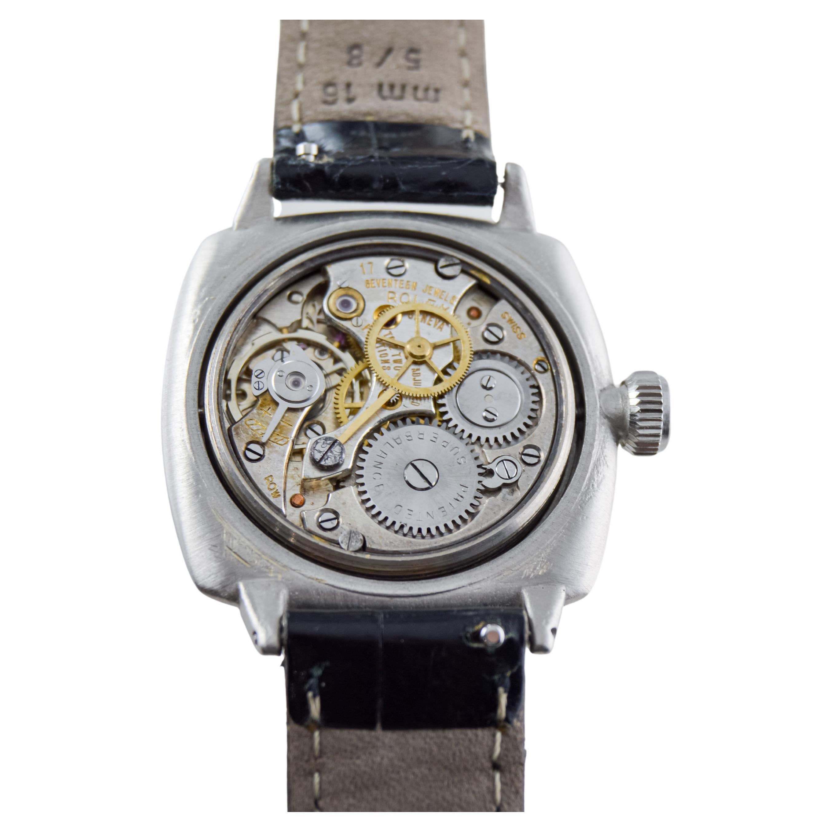 Rolex Nickel Silver Cushion Shaped Oyster with Original Dial 7